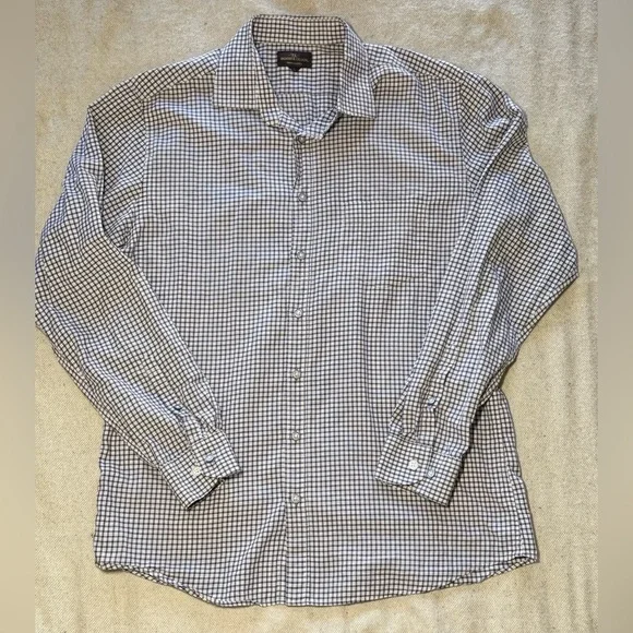 Rodd & Gunn Shirt Men's Sz Large Italian, cotton Long Sleeve white and blue - Picture 1 of 8